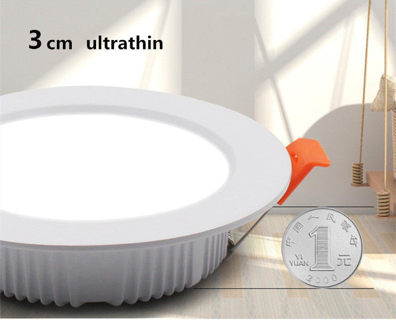 Led Downlight Recessed Kitchen Home Lamps 220V Ultra Thin Panel Lights 3W 5W 9W 12W 15W 18W LED Down Light Spot Led Ceiling Lamp
