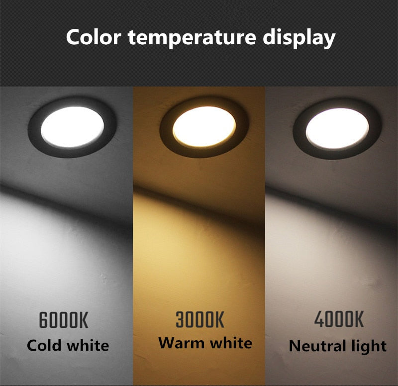 Led Downlight Recessed Kitchen Home Lamps 220V Ultra Thin Panel Lights 3W 5W 9W 12W 15W 18W LED Down Light Spot Led Ceiling Lamp