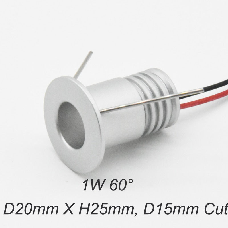 LED Downlight 1W 15mm 25mm 12V Mini Cabinet Stair Kitchen Ceiling Lighting Spot Deck Mirror Lamp DJ Sauna Boat Stage Spot Light