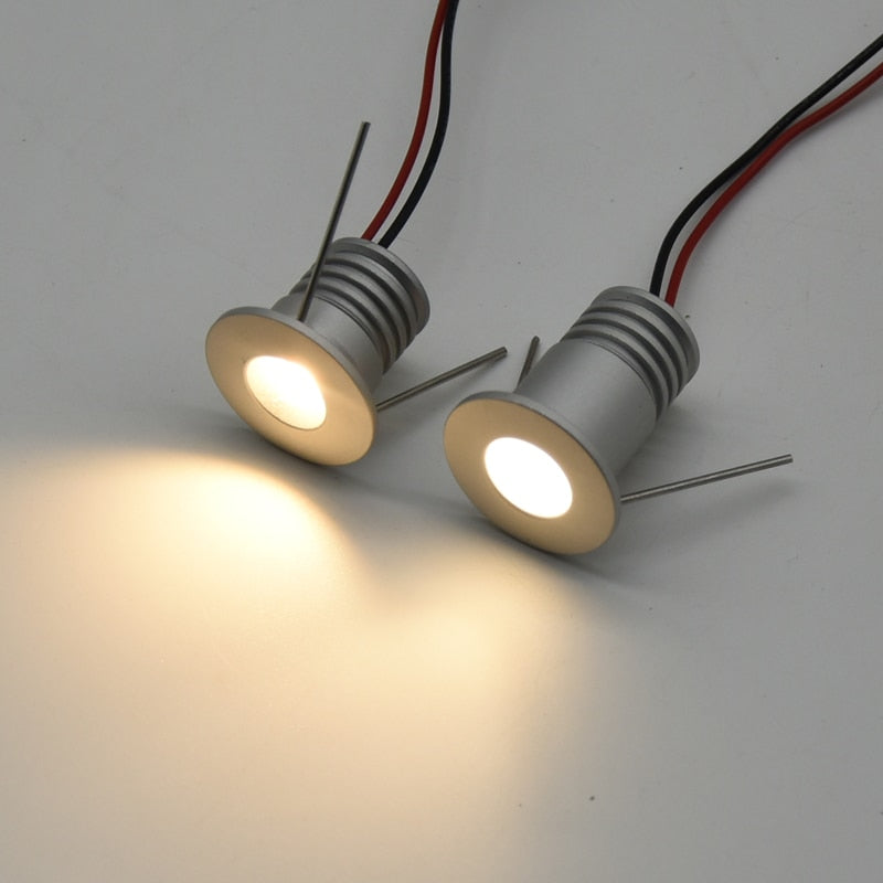 LED Downlight 1W 15mm 25mm 12V Mini Cabinet Stair Kitchen Ceiling Lighting Spot Deck Mirror Lamp DJ Sauna Boat Stage Spot Light