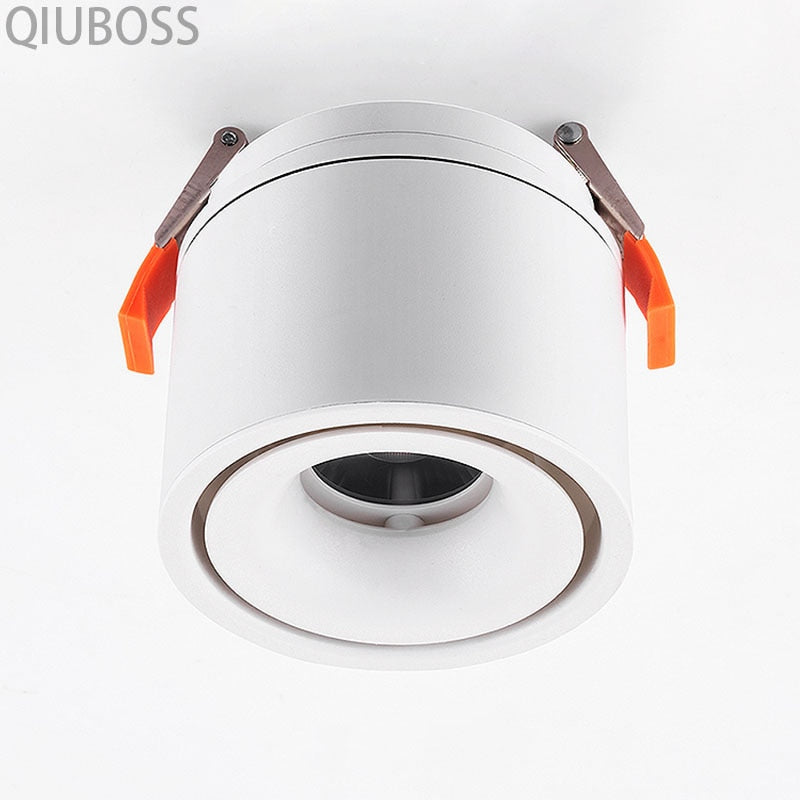 Round Foldable LED Recessed Downlights 5W/7W/9W/12W/15W COB Dimmable LED Ceiling Spotlight Background Lamps for Indoor Lighting