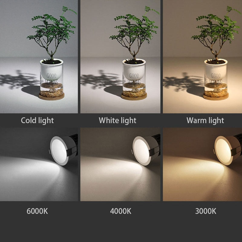 LED Round Recessed Dimmable Downlights 7W/9W/12W/15W COB LED Anti Glare Ceiling Spotlights AC90~260V Background Indoor Lighting