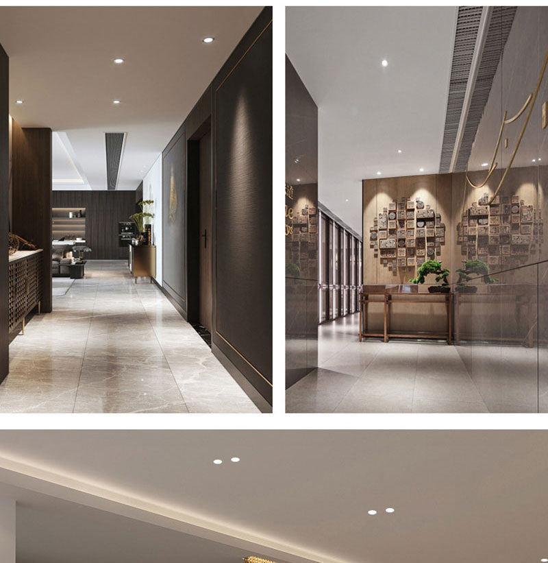 LED Round Recessed Dimmable Downlights 7W/9W/12W/15W COB LED Anti Glare Ceiling Spotlights AC90~260V Background Indoor Lighting