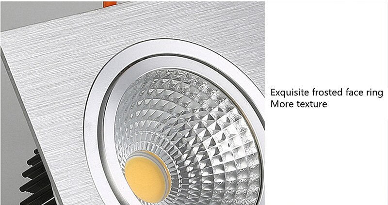 Super Bright LED Recessed Ceiling Lamp Square Downlight COB 7W 12W 24W 36W LED Spot light decoration led light AC 110V 220V