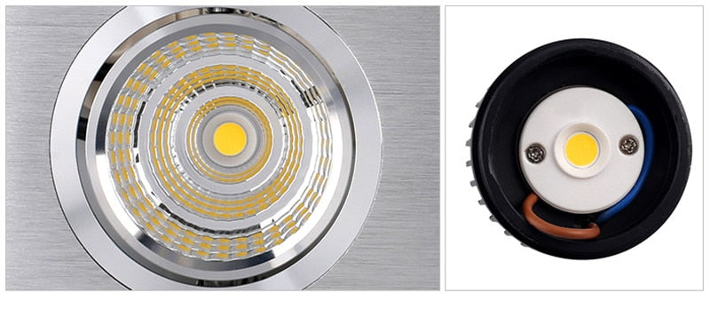 Super Bright LED Recessed Ceiling Lamp Square Downlight COB 7W 12W 24W 36W LED Spot light decoration led light AC 110V 220V