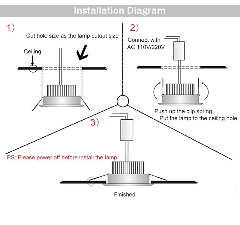 Led downlight spot led Super Bright Recessed LED Dimmable Downlight COB 7W 9W 12W 15W 18W LED Spot light Ceiling Lamp