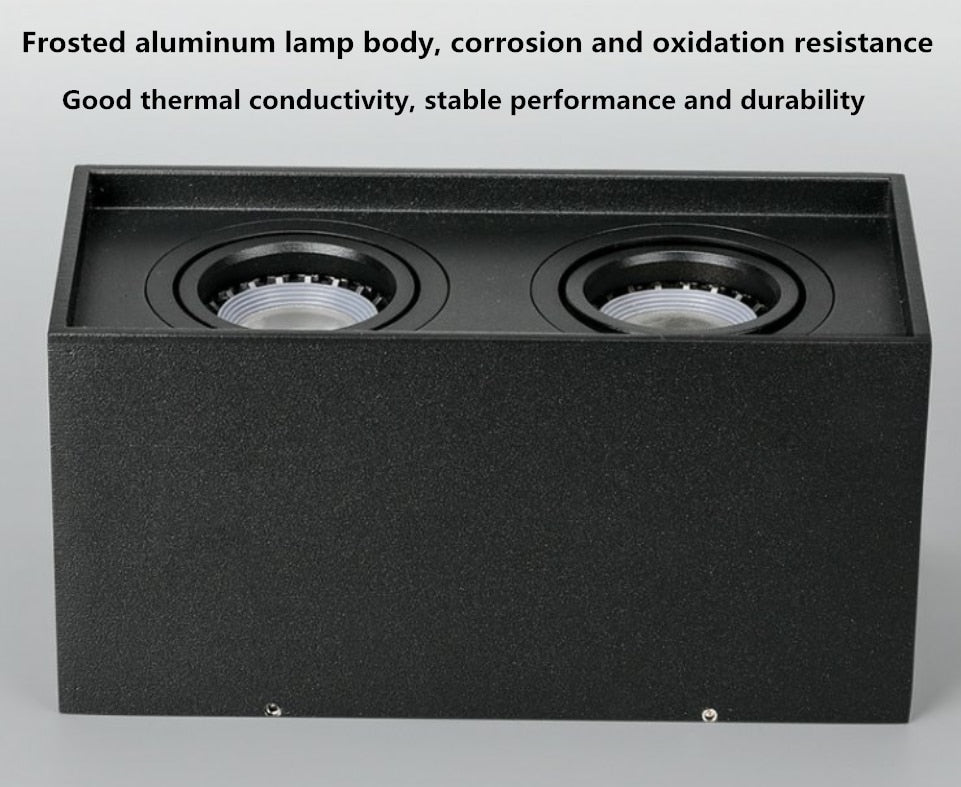 Surface Mounted Ceiling Downlight with 2X5W 2X7W 2X10W GU10 Bulb Replaceable LED Spot Light AC85-265V Warm/Natural/Cold White