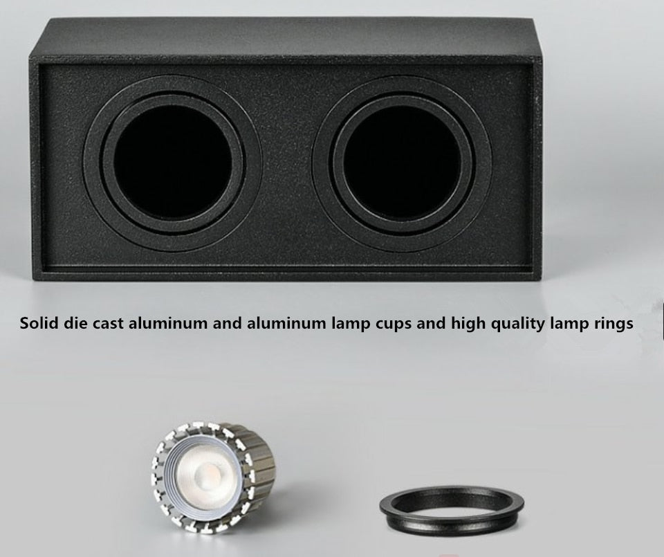 Surface Mounted Ceiling Downlight with 2X5W 2X7W 2X10W GU10 Bulb Replaceable LED Spot Light AC85-265V Warm/Natural/Cold White