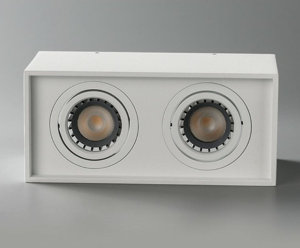 Surface Mounted Ceiling Downlight with 2X5W 2X7W 2X10W GU10 Bulb Replaceable LED Spot Light AC85-265V Warm/Natural/Cold White