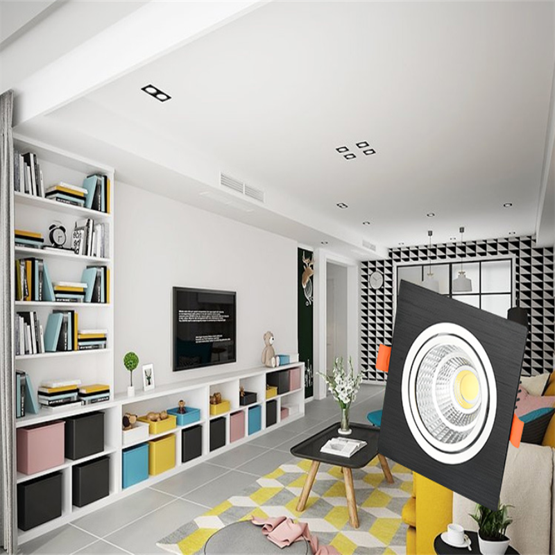 Recessed Square Dimmable LED Downlights 7W 9W 12W 15W 18W COB LED Ceiling Lamp Warm/Cold White LED Spot Lights Indoor Lighting