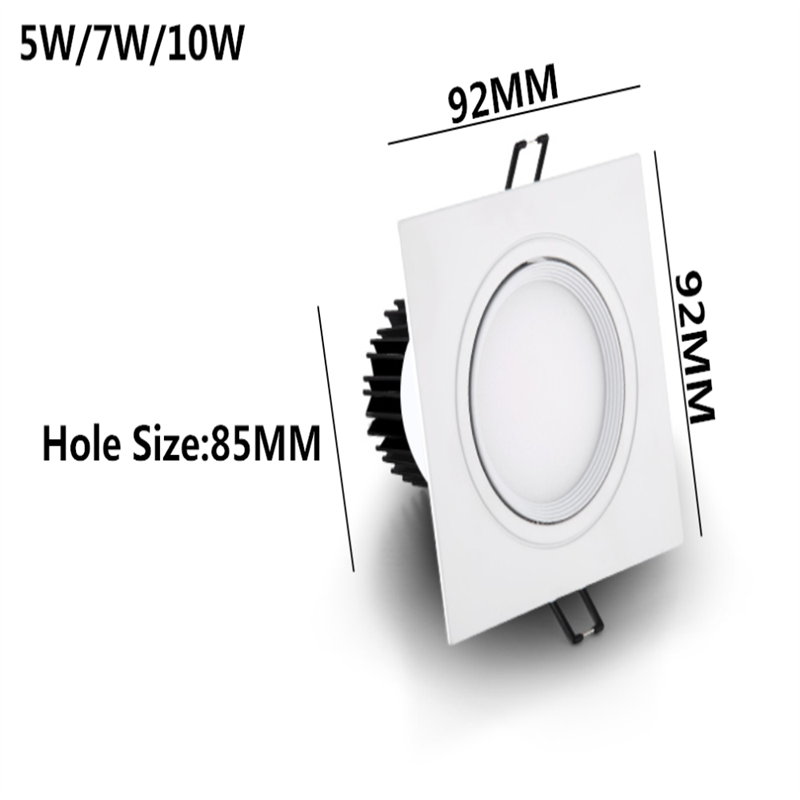 Dimmable Square LED COB Spotlights Ceiling lamp AC85-265V 5W 7W 10W 14W 20W recessed Downlights LED Panel light indoor lighting