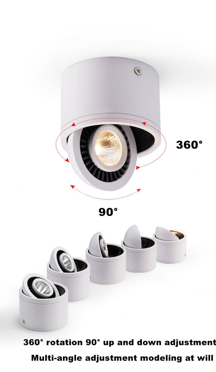 ACETIDE Dimmable Surface Mounted LED COB Downlight 5W/7W/9W/12W LED Lamp AC85V-265V Ceiling Spot Light with LED Driver