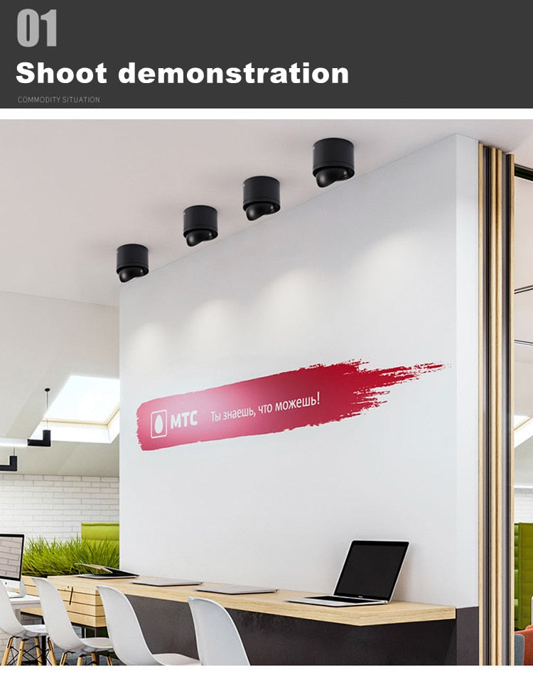 ACETIDE Dimmable Surface Mounted LED COB Downlight 5W/7W/9W/12W LED Lamp AC85V-265V Ceiling Spot Light with LED Driver