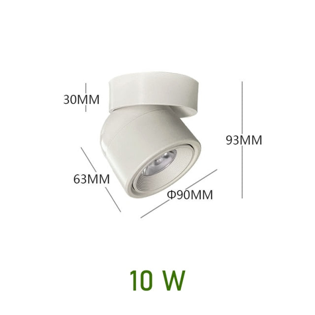LED Downlight dimmable 10W modern Led surface mounted ceiling light spotlight interior Marca dragon Adjustable Angle