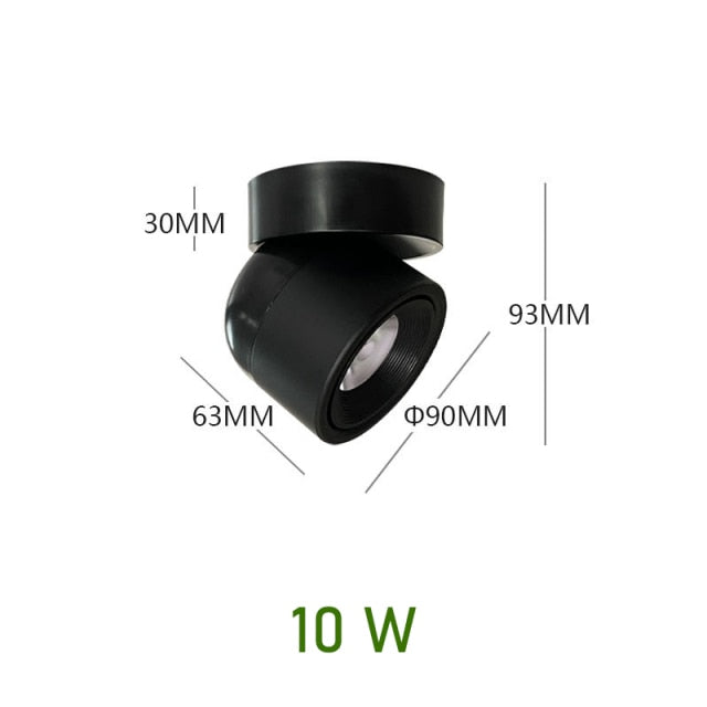 LED Downlight dimmable 10W modern Led surface mounted ceiling light spotlight interior Marca dragon Adjustable Angle