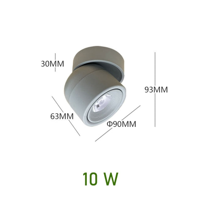 LED Downlight dimmable 10W modern Led surface mounted ceiling light spotlight interior Marca dragon Adjustable Angle