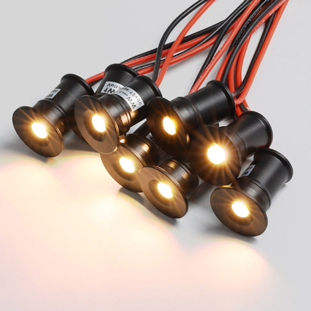 Dimmable Led Spotlight 12V 1W Ceiling Downlight Black White Silver Shell Spotlight Stair Cabinet Light IP65 Spot Lights