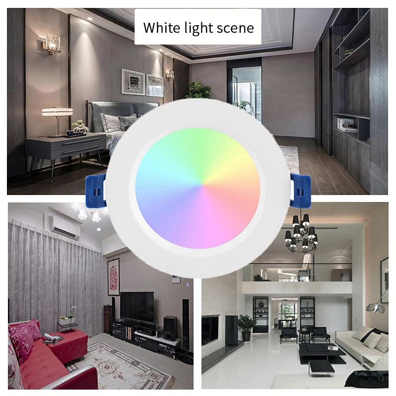 Tuya Zigbee 3.0 Smart LED Downlight App control RGBCW 3.5/4 Inch Round 10W/12W Ceiling Lamp Indoor Spotlight Alexa Smartthings