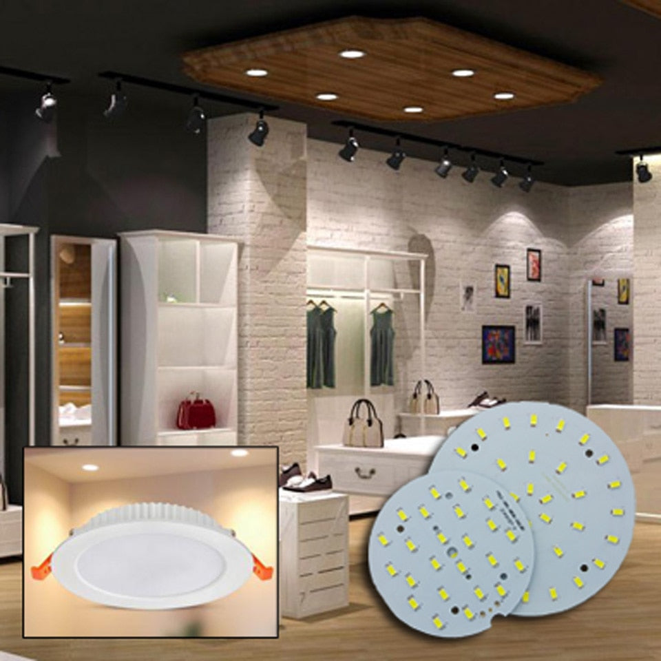 LED PCB 12W 18W 5/10Pcs LED Downlight Aluminum Plate Lighting Heatsink SMD5730 110lm/w Round Light Source For Panel Ceiling lamp