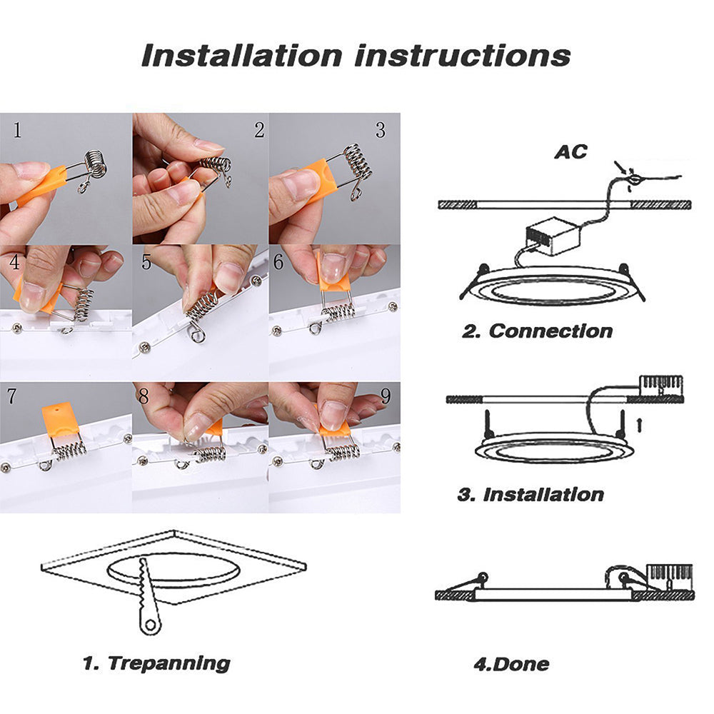 Ultra Slim 6W 9W 16W 24W Round Concealed Dual Color LED Panel Lamp Cool White + Blue/Red/Pink/Green Ceiling Lights Downlight