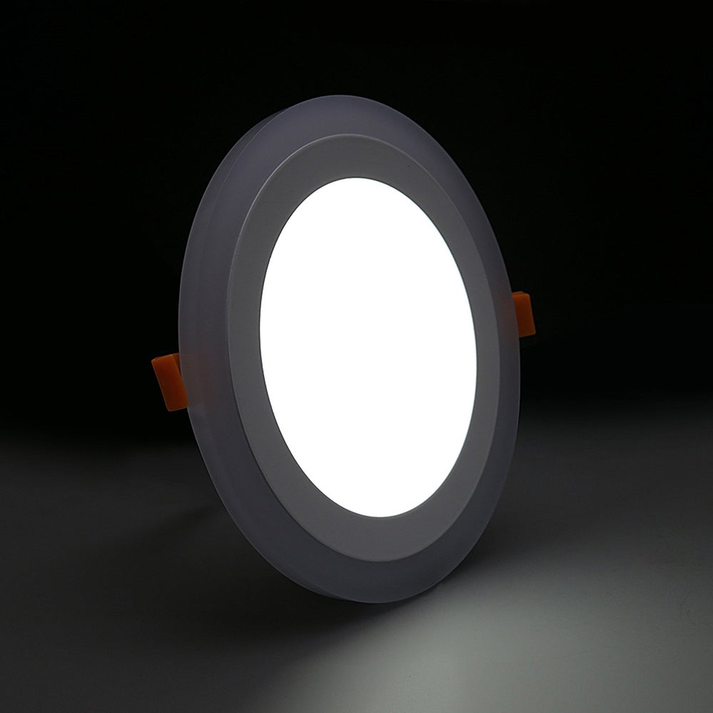 Ultra Slim 6W 9W 16W 24W Round Concealed Dual Color LED Panel Lamp Cool White + Blue/Red/Pink/Green Ceiling Lights Downlight