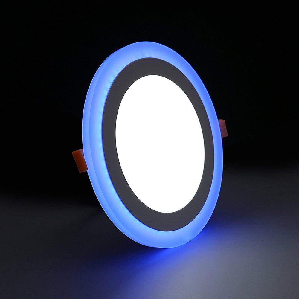 Ultra Slim 6W 9W 16W 24W Round Concealed Dual Color LED Panel Lamp Cool White + Blue/Red/Pink/Green Ceiling Lights Downlight