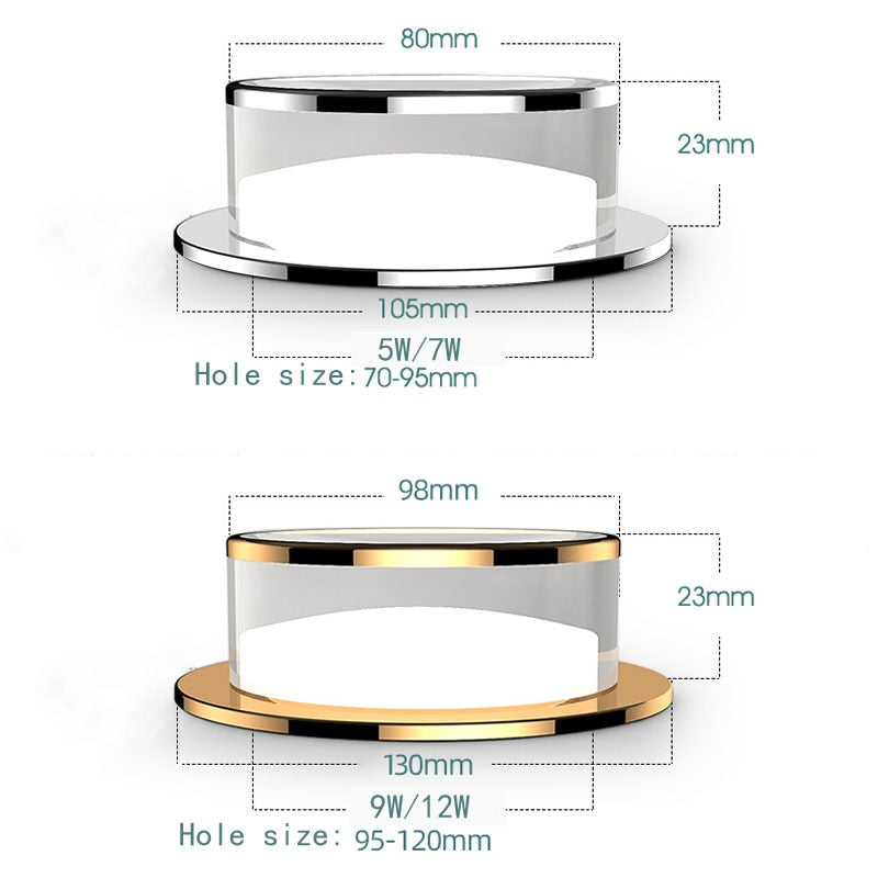 Crystal Recessed Ceiling Downlight lamp Led lights 220V 230V 5W 7W 9W 12w led spot lights Fixtures Indoor Lighting