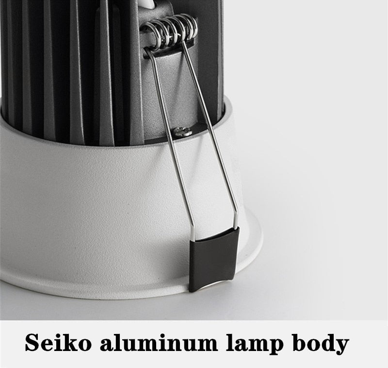 Super Bright Anti Glare Recessed Dimmable COB LED Downlights 7W 9W 12W LED Ceiling Spot Lights AC85~265V Background Lighting