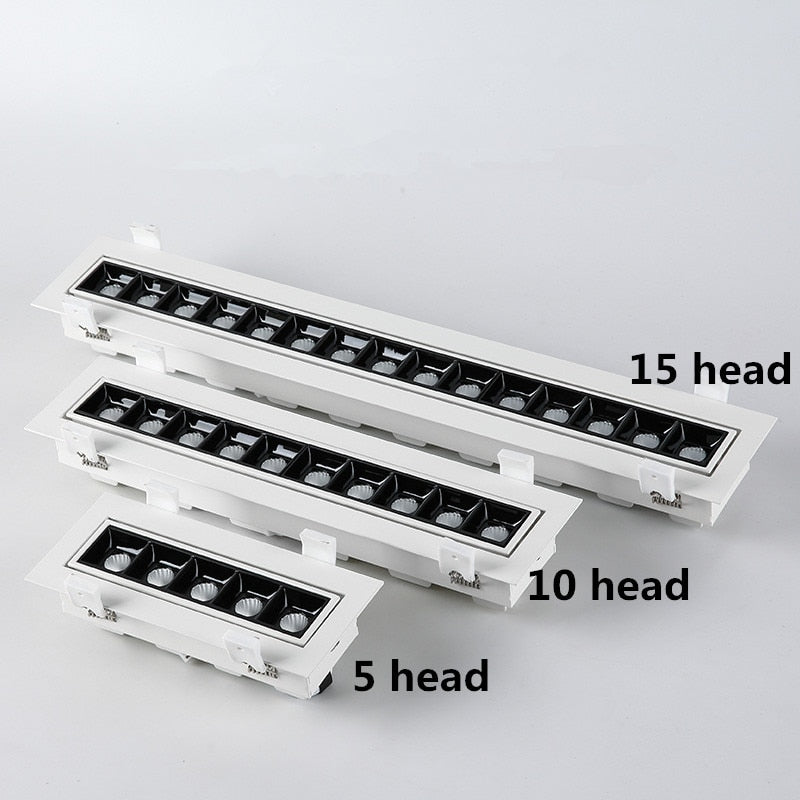 Adjust Recessed Strip Dimmable LED Ceiling Lights 10W 20W 30W COB LED Downlights Strip lamp Indoor Lighting