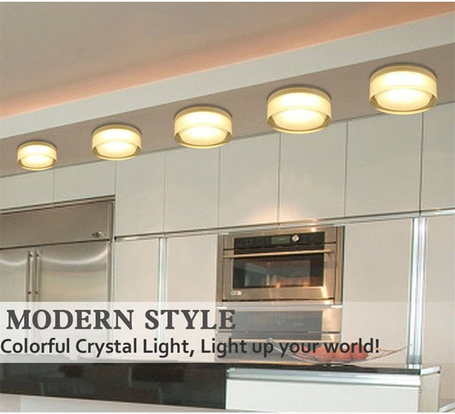 DVOLADOR Round 15W 10W 5W 1W LED Crystal Downlight LED Ceiling Spot Light Warm White/White LED Recessed Lamp for Home Decoration