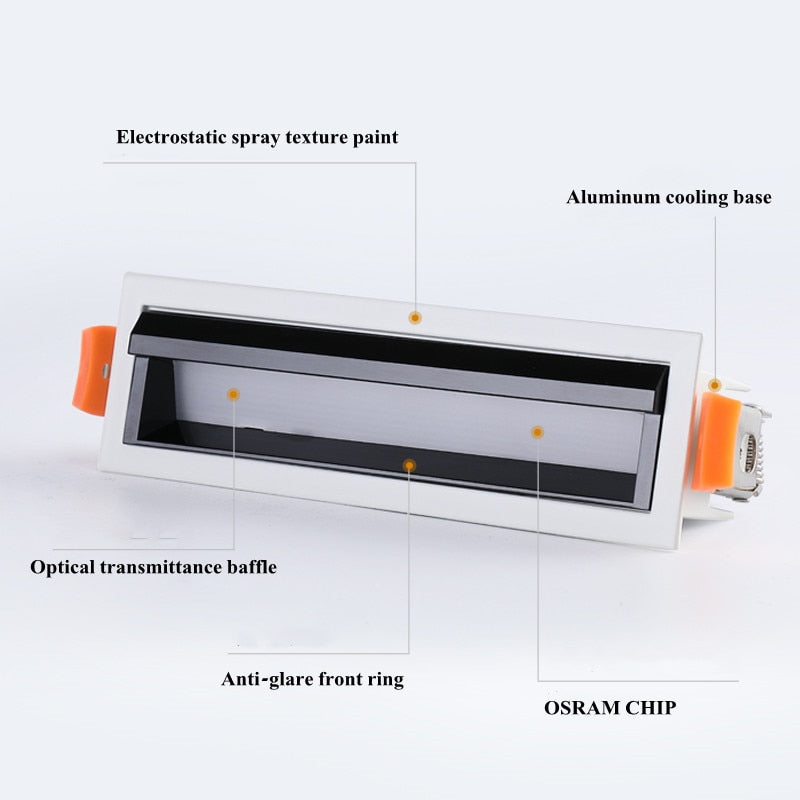 Recessed Square COB Dimmable LED Downlights 10W 20W 30W 40W LED Ceiling Spot Lights AC85V~265V LED Strip Lights Indoor Lighting