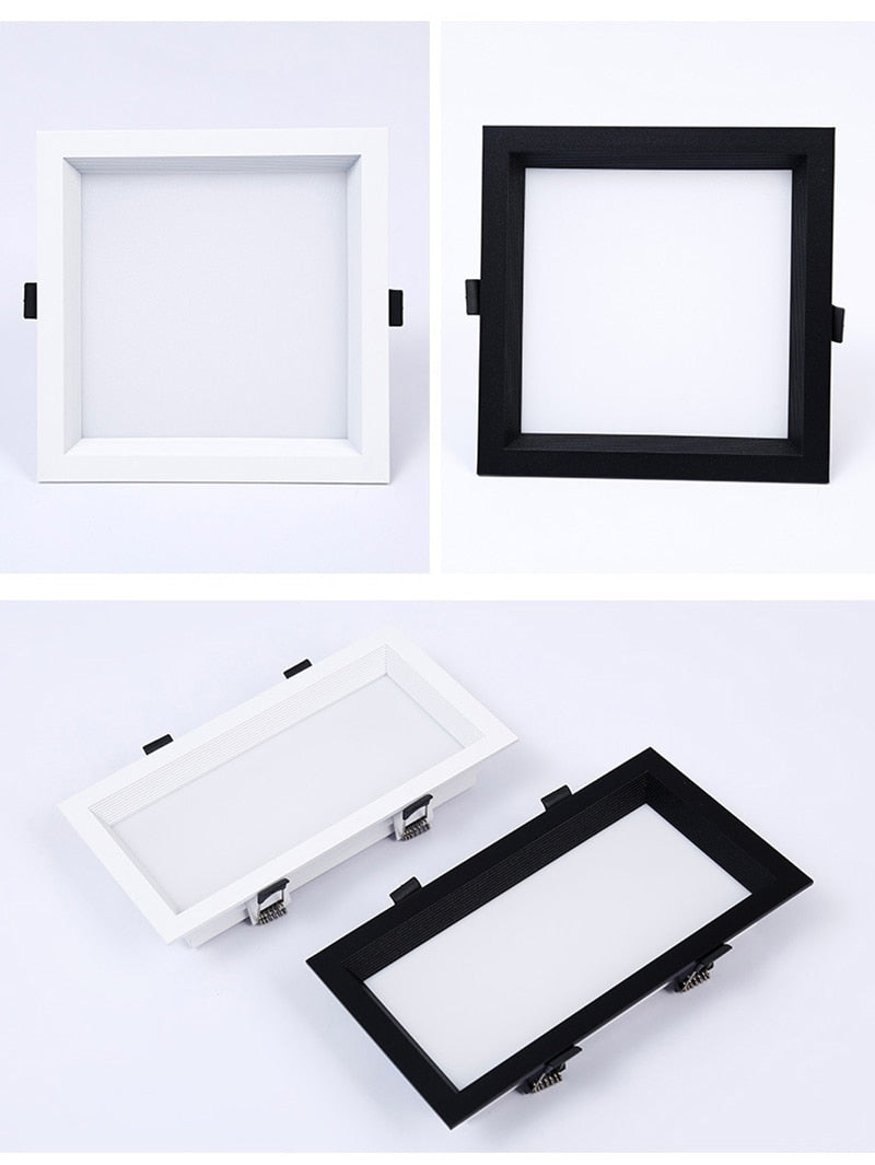 Square downlight embedded LED ultra-thin hole light ceiling grille bold lightAC85~265V 12W 18W 24W 30W