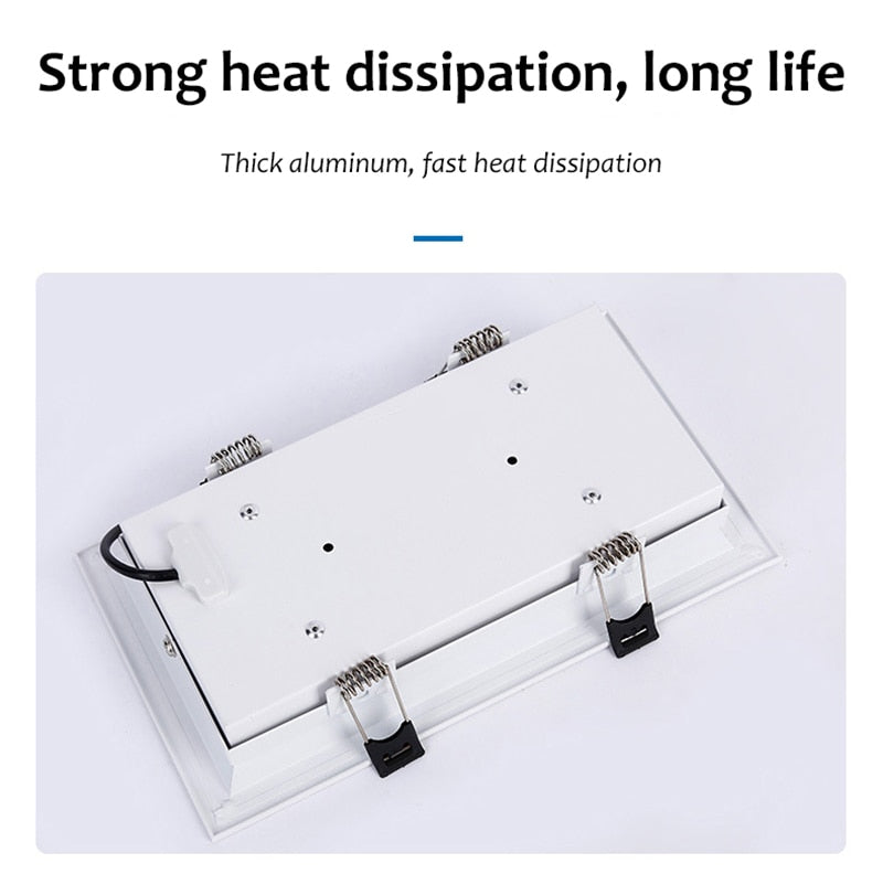 Square downlight embedded LED ultra-thin hole light ceiling grille bold lightAC85~265V 12W 18W 24W 30W