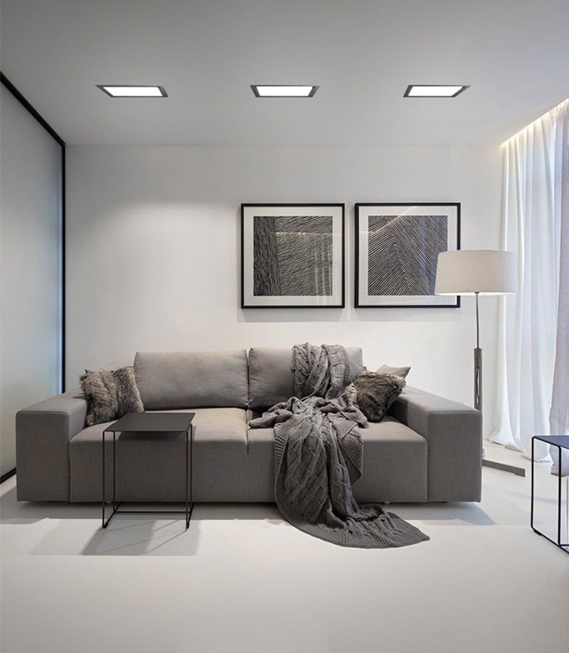 Square downlight embedded LED ultra-thin hole light ceiling grille bold lightAC85~265V 12W 18W 24W 30W