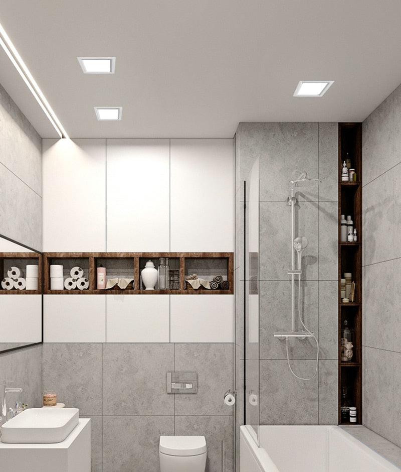 Square downlight embedded LED ultra-thin hole light ceiling grille bold lightAC85~265V 12W 18W 24W 30W