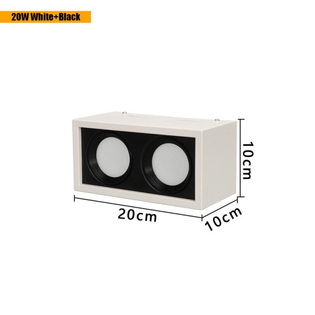 QIUBOSS Dimmable LED Surface Mounted Downlights 220V Led Ceiling Lights 10W 20W Spotlights COB Square Lighting Lamps for Bedroom