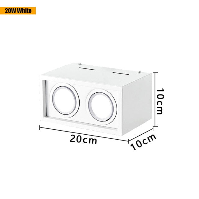 QIUBOSS Dimmable LED Surface Mounted Downlights 220V Led Ceiling Lights 10W 20W Spotlights COB Square Lighting Lamps for Bedroom