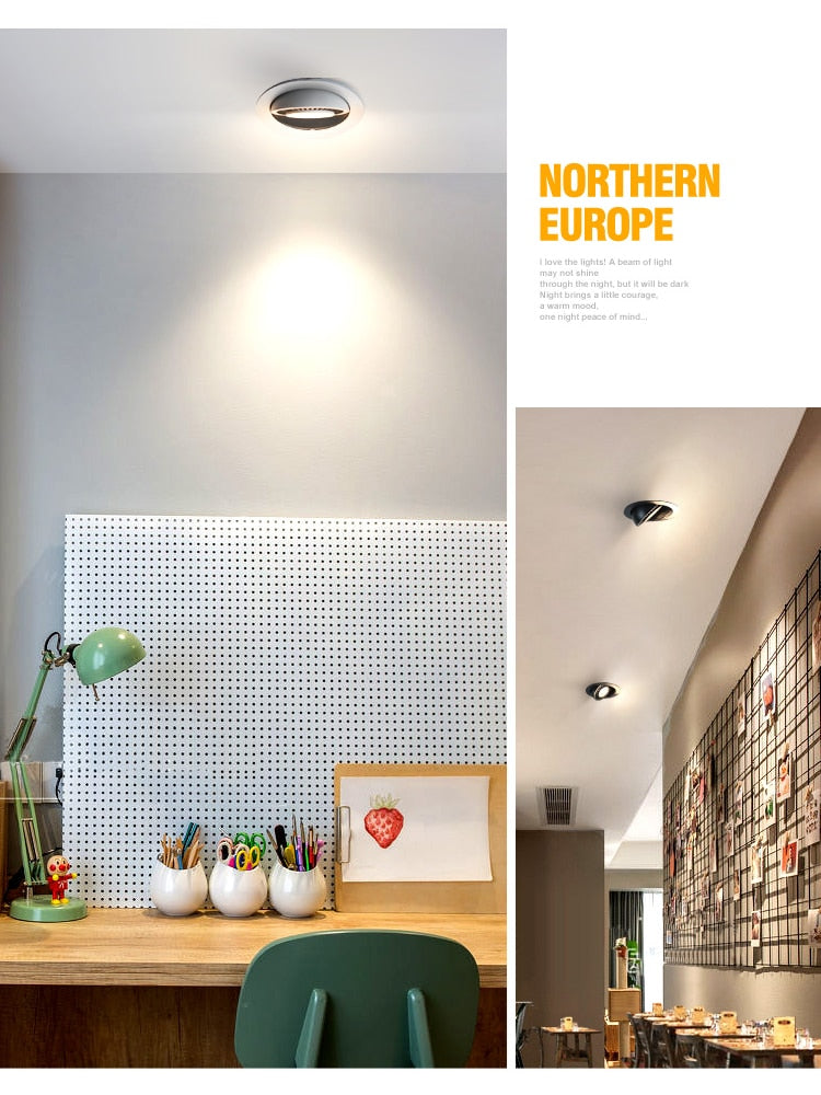 Rotatable Angle LED Recessed Downlight 5W 7W 9W 15W 85-265V LED Ceiling Spot Light 3000K/4000K/6000K Black/White Housing Light