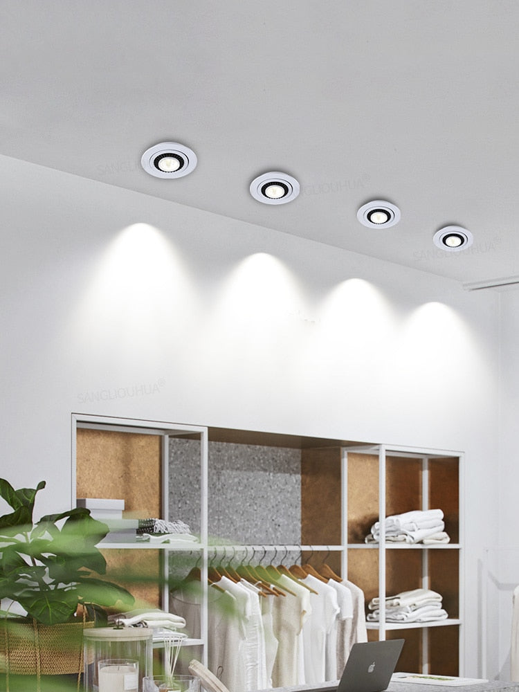 Rotatable Angle LED Recessed Downlight 5W 7W 9W 15W 85-265V LED Ceiling Spot Light 3000K/4000K/6000K Black/White Housing Light