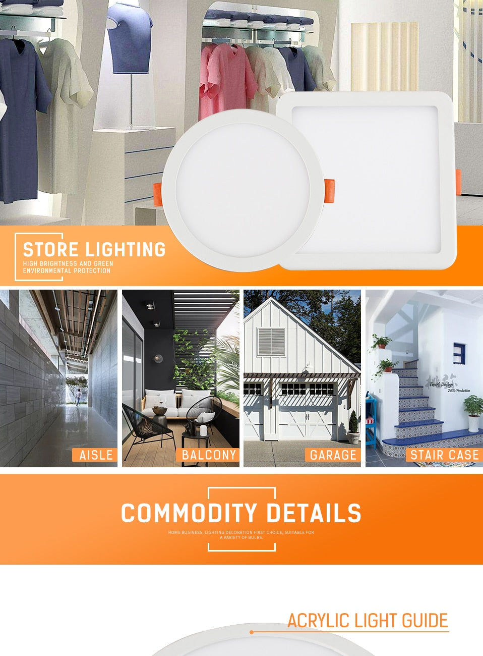 LED Panel Lights Ultra thin Recessed Downlight 6W 8W 15W 20W 220V Square Round Panel lamp Ceiling Lamp White/Warm white Patent