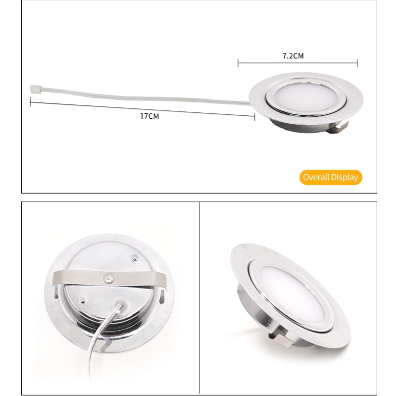 Spot Stainless steel IP65 waterproof Built-in LED ultra-thin embedded spotlight 110V-220V bathroom mirror front light downlight