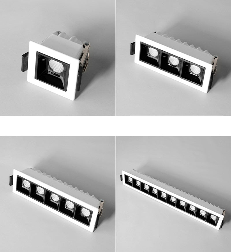 High Brightness Recessed Strip LED Ceiling Lights Dimmable COB LED Downlights AC85~265V LED Strip lamp Indoor Lighting