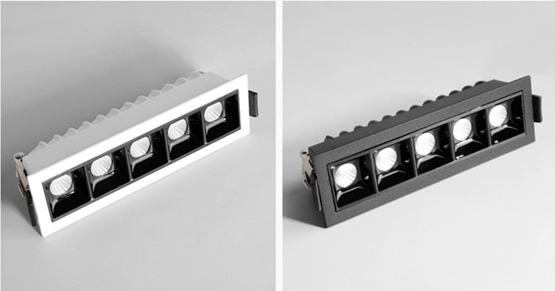 High Brightness Recessed Strip LED Ceiling Lights Dimmable COB LED Downlights AC85~265V LED Strip lamp Indoor Lighting