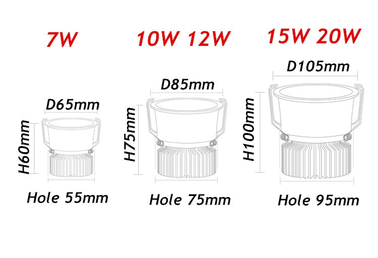 Dimmable Narrow border Embedded Anti-glare Led COB Ceiling Recessed downlight 10w 12w LED wall wash light Hotel Villa Lighting