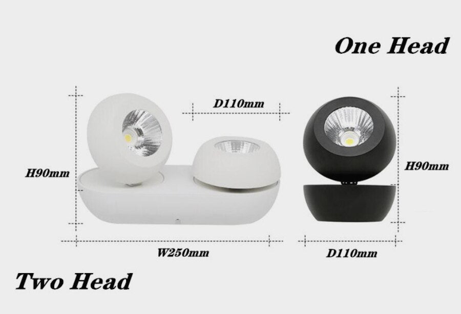 Folding 360° Rotating Dimmable COB LED Downlights 10W 20W 30W LED Ceiling Spot Lights AC85-265V LED Ceiling Lamps Indoor Lighting