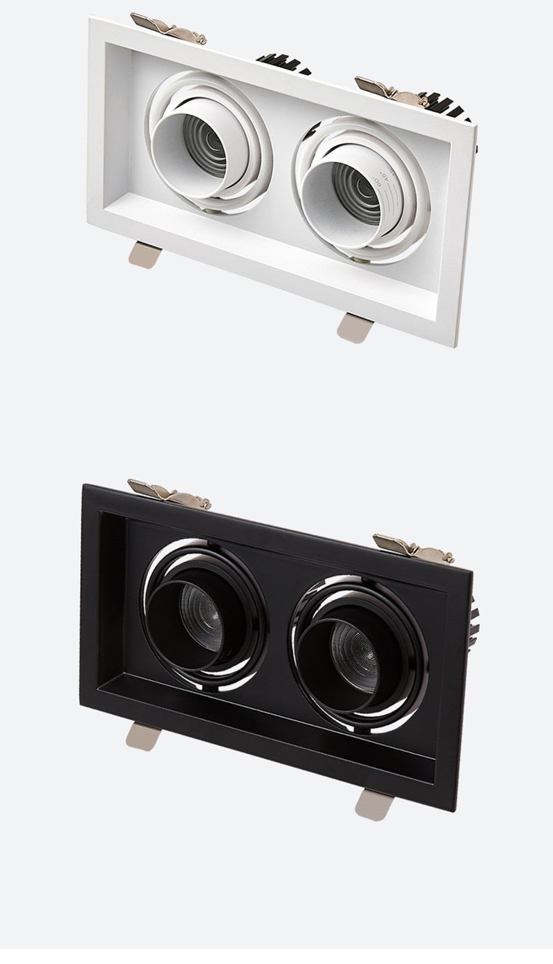 Zoom Recessed Adjustable 15-60 Degrees Dimmable 10W 15W 20W 30W LED Downlights AC90~260V COB Ceiling Lamp Spot Lights Decoration