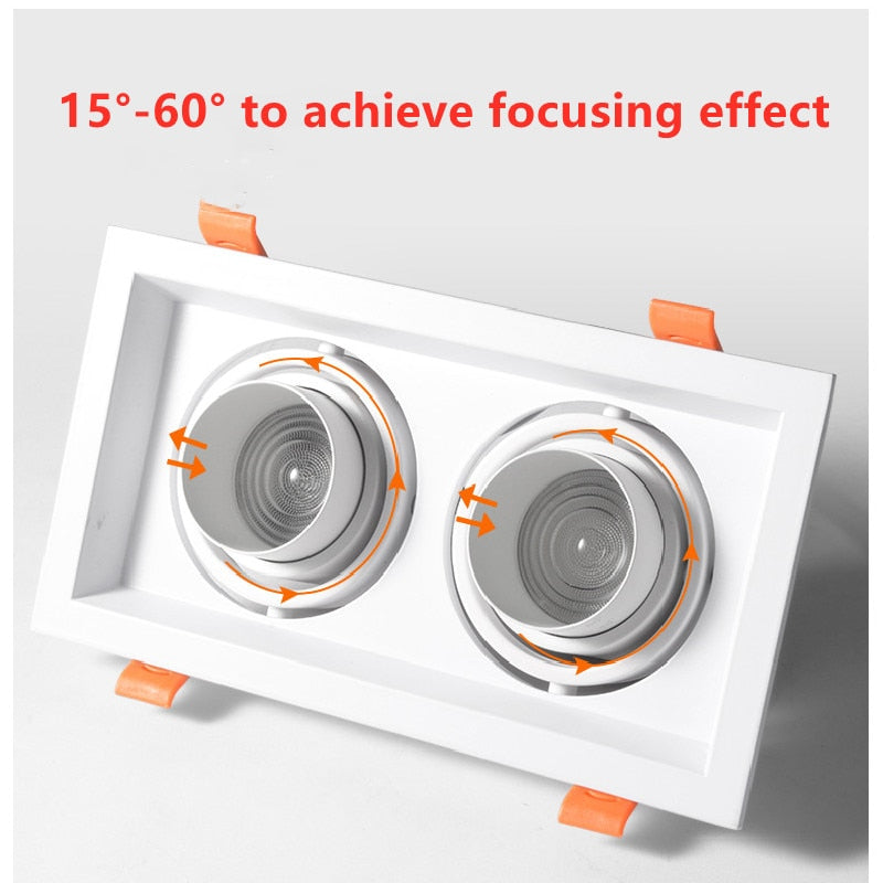 Zoom Recessed Adjustable 15-60 Degrees Dimmable 10W 15W 20W 30W LED Downlights AC90~260V COB Ceiling Lamp Spot Lights Decoration