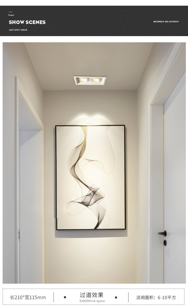 Zoom Recessed Adjustable 15-60 Degrees Dimmable 10W 15W 20W 30W LED Downlights AC90~260V COB Ceiling Lamp Spot Lights Decoration