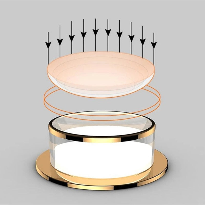 Downlight LED Recessed Light Crystal Stereoscopic Spotlight Modern Corridor Aisle Porch Bedroom Kitchen Ceiling Lamp AC110 220V