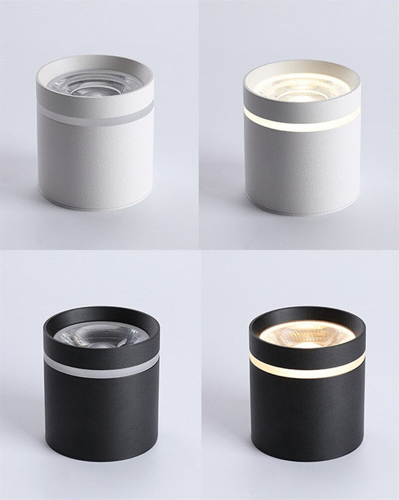 Dimmable COB Cylinder Led Downlight Surface 5W 7W 10W 12W 15W 18W COB LED Ceiling Spot Lights LED Background Lamps Indoor Lighting